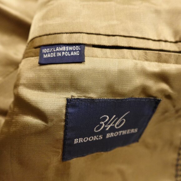 Brooks Brothers 346 Lambswool Blazer Men’s 42R Brown Houndstooth Made in Poland - Picture 11 of 13